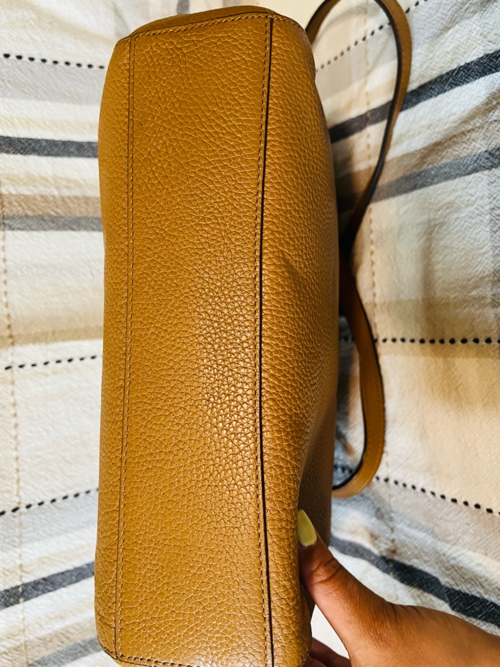 Coach Tan Pebbled Leather Tote with Gold Hardware - Picture 11 of 11
